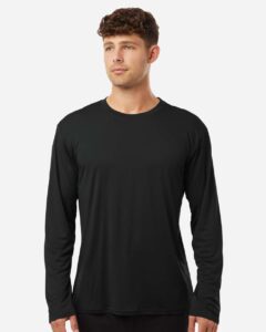 AllPro 48400 Unisex Pro-Lock Performance Long Sleeve T-Shirt – Black (on model)