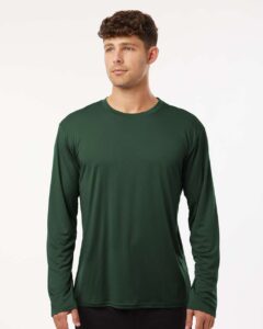 AllPro 48400 Unisex Pro-Lock Performance Long Sleeve T-Shirt – Forest Green (on model)