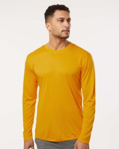 AllPro 48400 Unisex Pro-Lock Performance Long Sleeve T-Shirt – Gold (on model)