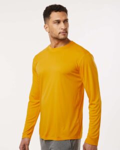 AllPro 48400 Unisex Pro-Lock Performance Long Sleeve T-Shirt – Gold (on model side)