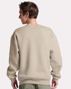 JERZEES C12MR Unisex Rugged Crewneck Sweatshirt – Putty (on model back)