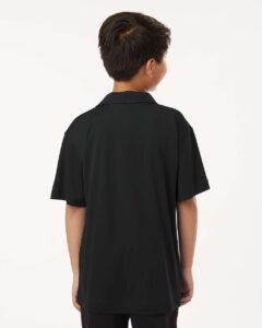 AllPro 41800Y Youth Pro-Lock Performance Polo – Black (on model back)