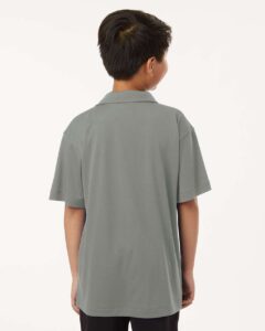 AllPro 41800Y Youth Pro-Lock Performance Polo – Greystone (on model back)