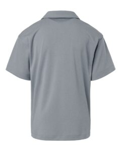 AllPro 41800Y Youth Pro-Lock Performance Polo – Heather Steel (back)
