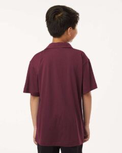 AllPro 41800Y Youth Pro-Lock Performance Polo – Maroon (on model back)