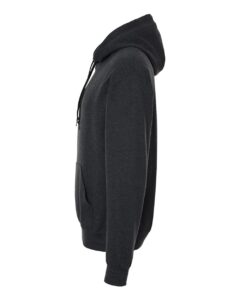 JERZEES IC49MR Unisex Ultimate CVC Hooded Sweatshirt – Black Ink Heather (side)