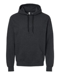 JERZEES IC49MR Unisex Ultimate CVC Hooded Sweatshirt – Black Ink Heather
