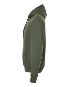 JERZEES IC49MR Unisex Ultimate CVC Hooded Sweatshirt – Military Green Heather (side)