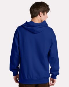 JERZEES IC49MR Unisex Ultimate CVC Hooded Sweatshirt – Orchid (on model back)