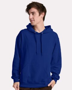 JERZEES IC49MR Unisex Ultimate CVC Hooded Sweatshirt – Orchid (on model)