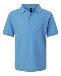 AllPro 62800Y Youth Pique Polo – Carolina Blue