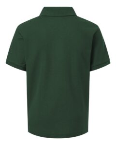 AllPro 62800Y Youth Pique Polo – Forest Green (back)