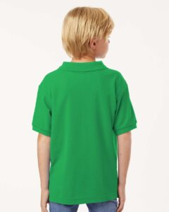AllPro 62800Y Youth Pique Polo – Kelly Green (on model back)