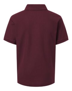 AllPro 62800Y Youth Pique Polo – Maroon (back)
