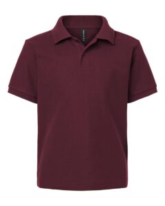 AllPro 62800Y Youth Pique Polo – Maroon