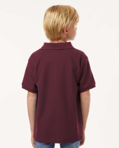 AllPro 62800Y Youth Pique Polo – Maroon (on model back)