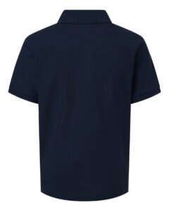 AllPro 62800Y Youth Pique Polo – Navy (back)