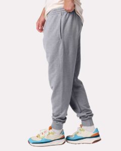 JERZEES IC50MPR Unisex Ultimate CVC Joggers – Athletic Heather (on model side)