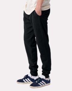 JERZEES IC50MPR Unisex Ultimate CVC Joggers – Black Ink (on model side)