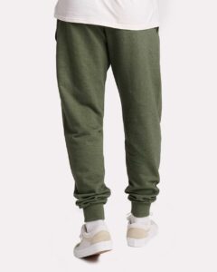 JERZEES IC50MPR Unisex Ultimate CVC Joggers – Military Green Heather (on model back)