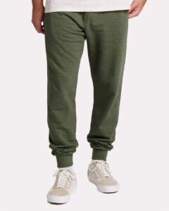 JERZEES IC50MPR Unisex Ultimate CVC Joggers – Military Green Heather (on model)
