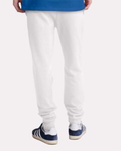 JERZEES IC50MPR Unisex Ultimate CVC Joggers – White (on model back)