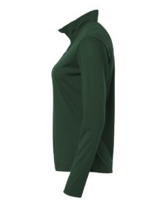 AllPro 41870L Women’s Pro-Lock Performance Quarter-Zip Pullover – Forest Green (side)