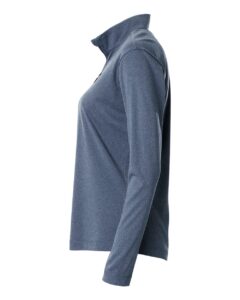 AllPro 41870L Women’s Pro-Lock Performance Quarter-Zip Pullover – Heather Navy (side)