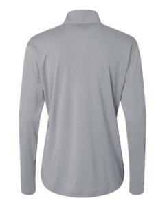 AllPro 41870L Women’s Pro-Lock Performance Quarter-Zip Pullover – Heather Steel (back)
