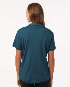 AllPro 41800L Women’s Pro-Lock Performance Polo – Atlantic Blue (on model back)