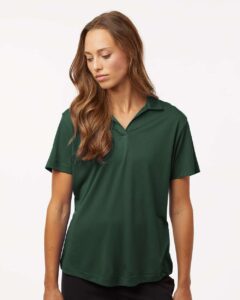 AllPro 41800L Women’s Pro-Lock Performance Polo – Forest Green (on model)