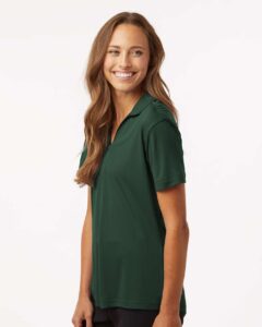 AllPro 41800L Women’s Pro-Lock Performance Polo – Forest Green (on model side)
