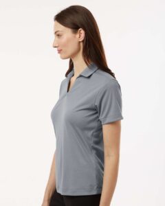 AllPro 41800L Women’s Pro-Lock Performance Polo – Heather Steel (on model side)