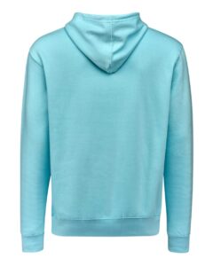 J. America 8720 Unisex BTB Fleece Hooded Sweatshirt – Sky (back)