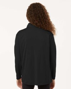 AllPro 41870Y Youth Pro-Lock Performance Quarter-Zip Pullover – Black (on model back)