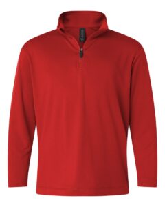 AllPro 41870Y Youth Pro-Lock Performance Quarter-Zip Pullover – Red