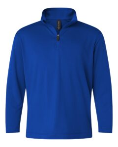 AllPro 41870Y Youth Pro-Lock Performance Quarter-Zip Pullover – Royal