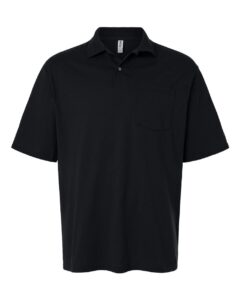 JERZEES 436MP Men’s Dri-Power® Polo with Pocket – Black