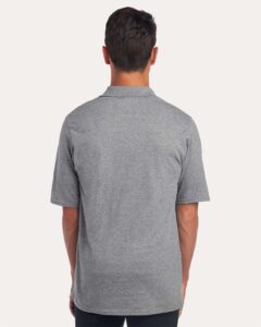 JERZEES 436MP Men’s Dri-Power® Polo with Pocket – Oxford (on model back)