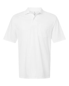 JERZEES 436MP Men’s Dri-Power® Polo with Pocket – White