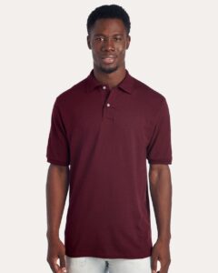 JERZEES 437R Men’s Dri-Power® Polo – Maroon (on model)