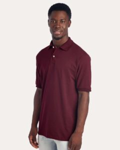 JERZEES 437R Men’s Dri-Power® Polo – Maroon (on model side)