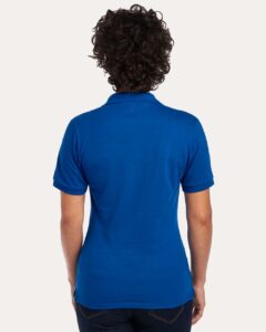 JERZEES 437F Women’s Dri-Power® Polo – Royal (on model back)