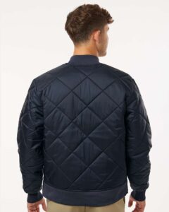 Dickies 6124 Men’s Diamond Quilted Jacket – Dark Navy (on model back)