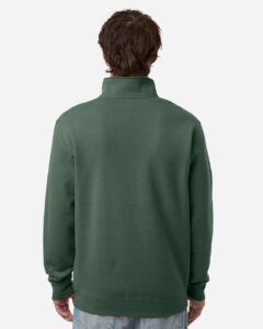 Independent Trading Co. SS4600QZ Unisex Midweight Quarter-Zip Pullover – Alpine Green (on model back)