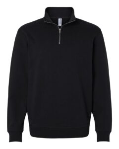 Independent Trading Co. SS4600QZ Unisex Midweight Quarter-Zip Pullover – Black