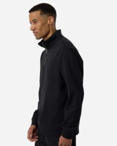 Independent Trading Co. SS4600QZ Unisex Midweight Quarter-Zip Pullover – Black (on model side)