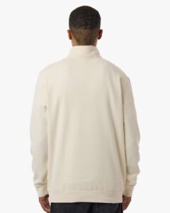 Independent Trading Co. SS4600QZ Unisex Midweight Quarter-Zip Pullover – Bone (on model back)