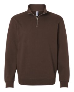 Independent Trading Co. SS4600QZ Unisex Midweight Quarter-Zip Pullover – Brown