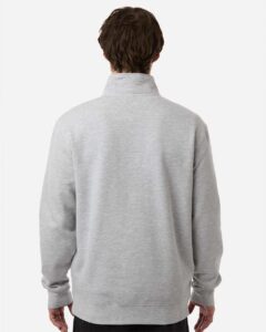 Independent Trading Co. SS4600QZ Unisex Midweight Quarter-Zip Pullover – Grey Heather (on model back)